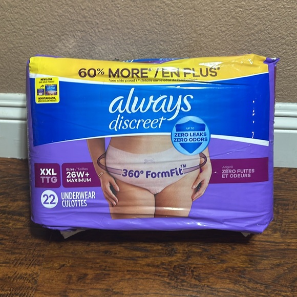 FLASH SALE! NWT Always Discreet Adult Incontinence Underwear, Size XXL, 22 CT - Picture 3 of 4